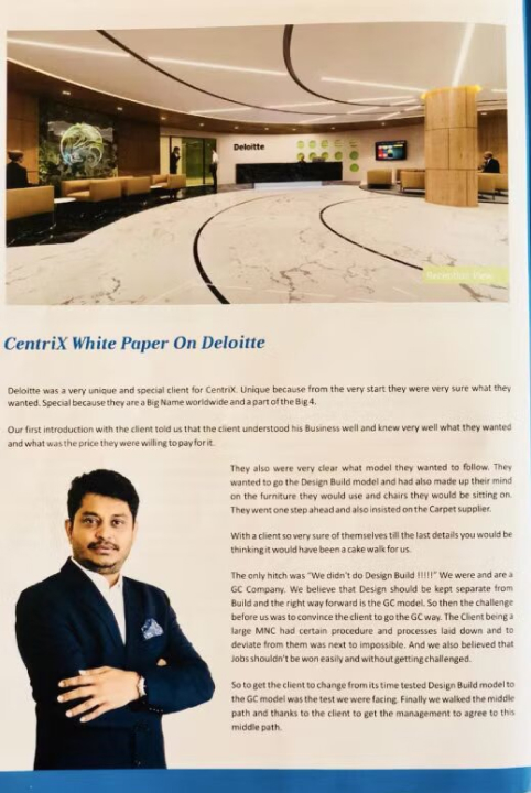 A magazine displaying an article - Centrix White Paper on Deloitte