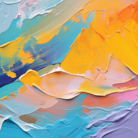 Events Thumbnail: Abstract painting featuring vibrant colors splashed across a canvas