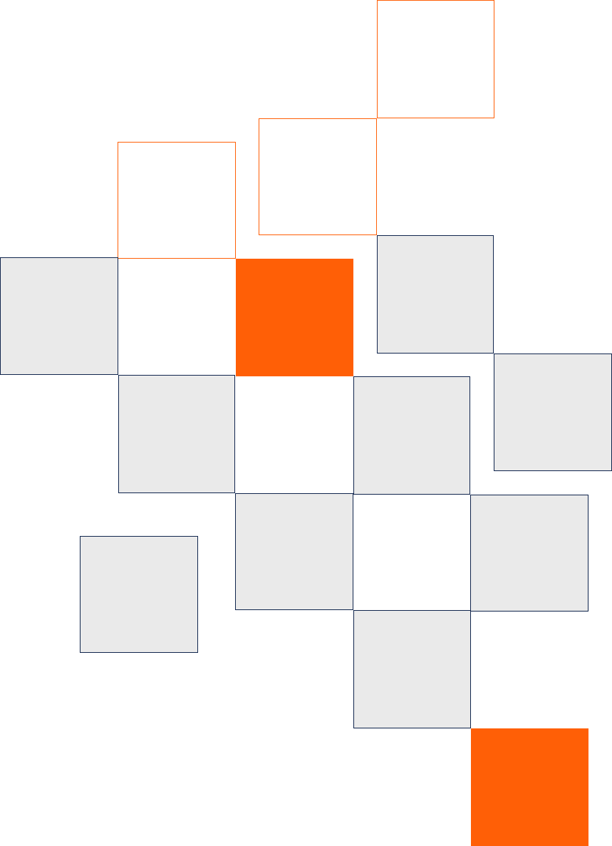 Geometric pattern with black, white, and orange squares, representing creativity and modern design innovation.